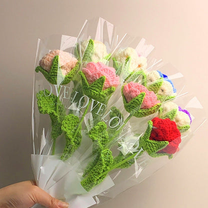 Crochet rose bouquet, handmade crochet artificial flowers, beautifully packaged, personalized gift for mom, friend, home decor