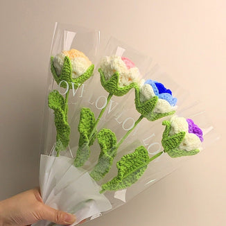 Crochet rose bouquet, handmade crochet artificial flowers, beautifully packaged, personalized gift for mom, friend, home decor
