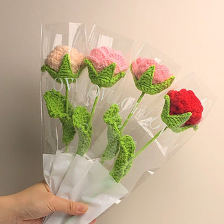 Crochet rose bouquet, handmade crochet artificial flowers, beautifully packaged, personalized gift for mom, friend, home decor