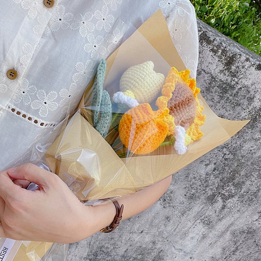 Crochet Sunflower Bouquet - Handmade Knitted Sunflowers