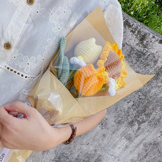 Crochet Sunflower Bouquet - Handmade Knitted Sunflowers