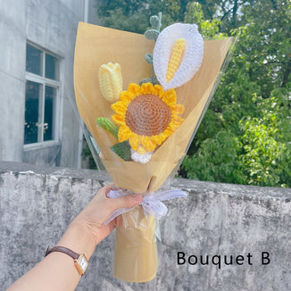 Crochet Sunflower Bouquet - Handmade Knitted Sunflowers