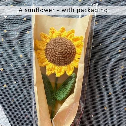 Crochet Sunflower Bouquet - Handmade Knitted Sunflowers