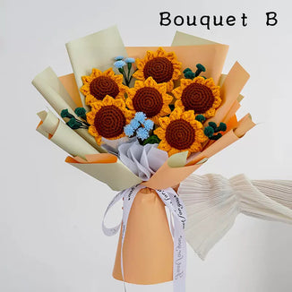 Crochet Sunflowers,Set of 6,Handmade knitted Flowers,Knitted Sunflower,Sunflower Bouquet,Crocheted Flowers,Home Decor
