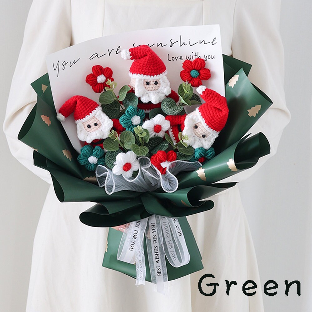 Santa Claus Bouquet,Christmas Gifts,Crochet Flowers,Office Decor,Home Decor,Gifts for Her