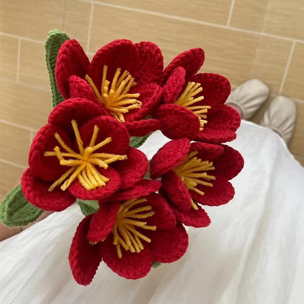 Crochet flower tulip decoration cute bouquet of flowers anniversary bouquet gift for her