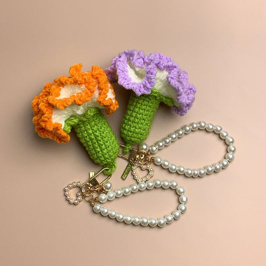 Crochet Keychain-Carnations-Crochet Flowers - Mini Carnations-Handmade