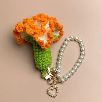 Crochet Keychain-Carnations-Crochet Flowers - Mini Carnations-Handmade