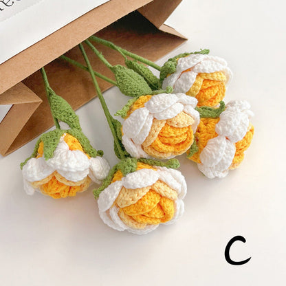 Crochet Two Tone Rose Bouquet Beautifully Packaged Personalized Gift for Mom, Friends, Home Decor