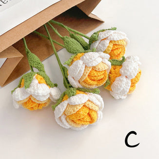 Crochet Two Tone Rose Bouquet Beautifully Packaged Personalized Gift for Mom, Friends, Home Decor