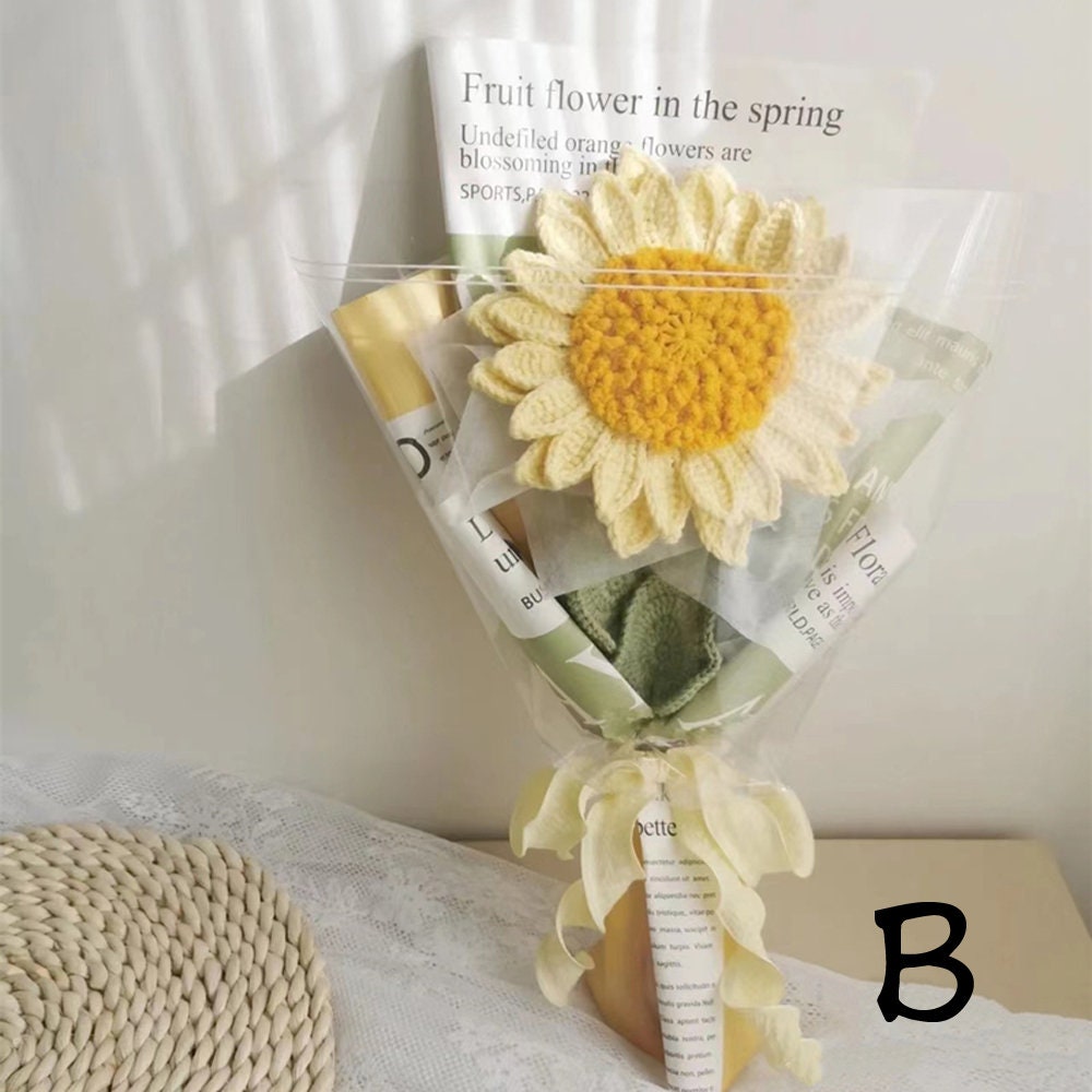Crochet Sunflower Bouquet-Handmade Knitted Sunflowers-Gift for mom, friend, lover