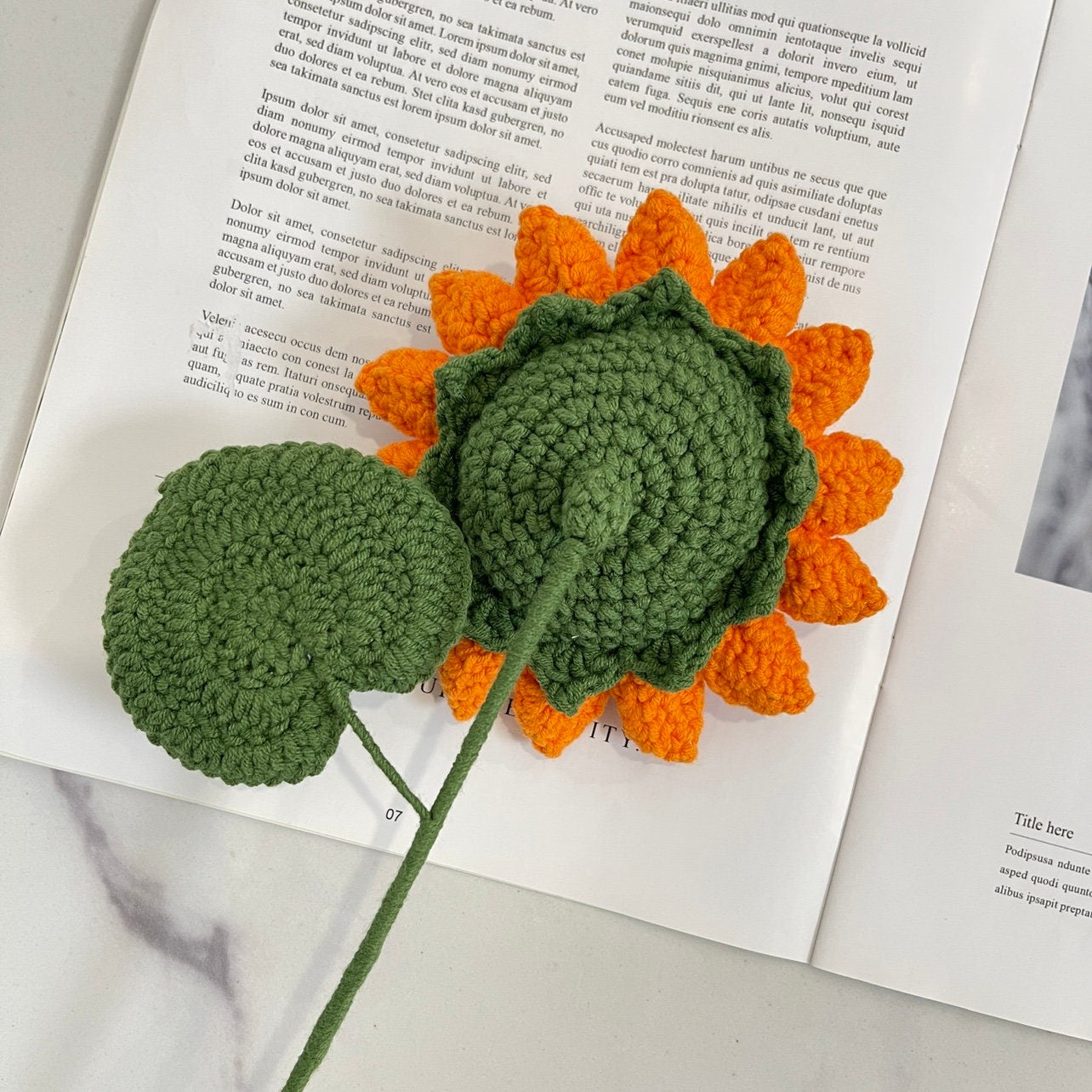 Crochet Sunflower,Single Sunflower Ornament,Sunflower Gifts,Floral Home Decor,Housewarming Decor,Gifts for Her