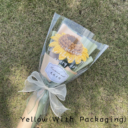 Crochet Sunflower,Single Sunflower Ornament,Sunflower Gifts,Floral Home Decor,Housewarming Decor,Gifts for Her