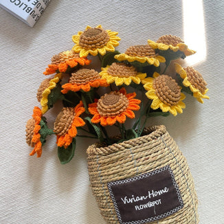 Crochet Sunflower,Single Sunflower Ornament,Sunflower Gifts,Floral Home Decor,Housewarming Decor,Gifts for Her