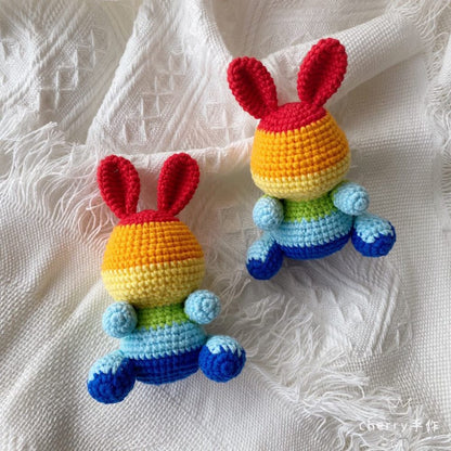 Crochet Keychain-Rabbit with Pearls-Handmade-Colorful Bunny-Crochet Doll-Pendant-Desktop Decoration,Amigurumi