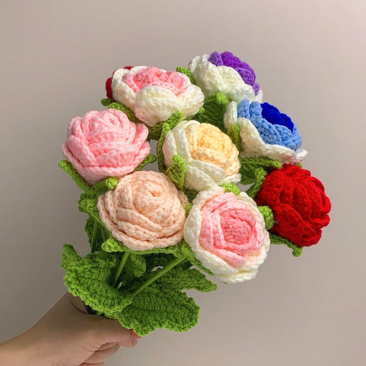 Crochet rose bouquet, handmade crochet artificial flowers, beautifully packaged, personalized gift for mom, friend, home decor