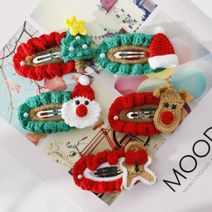 Crochet hair clip,Christmas hair clips,Crochet embroidery floral Knitted hair clips,Ladies hair clips,Hair accessory,Gift for her