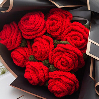 Handmade rose flowers, crochet flower, bouquet for friend, valentines day and mother day, handmade rose knitted flowers