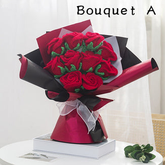 Handmade rose flowers, crochet flower, bouquet for friend, valentines day and mother day, handmade rose knitted flowers