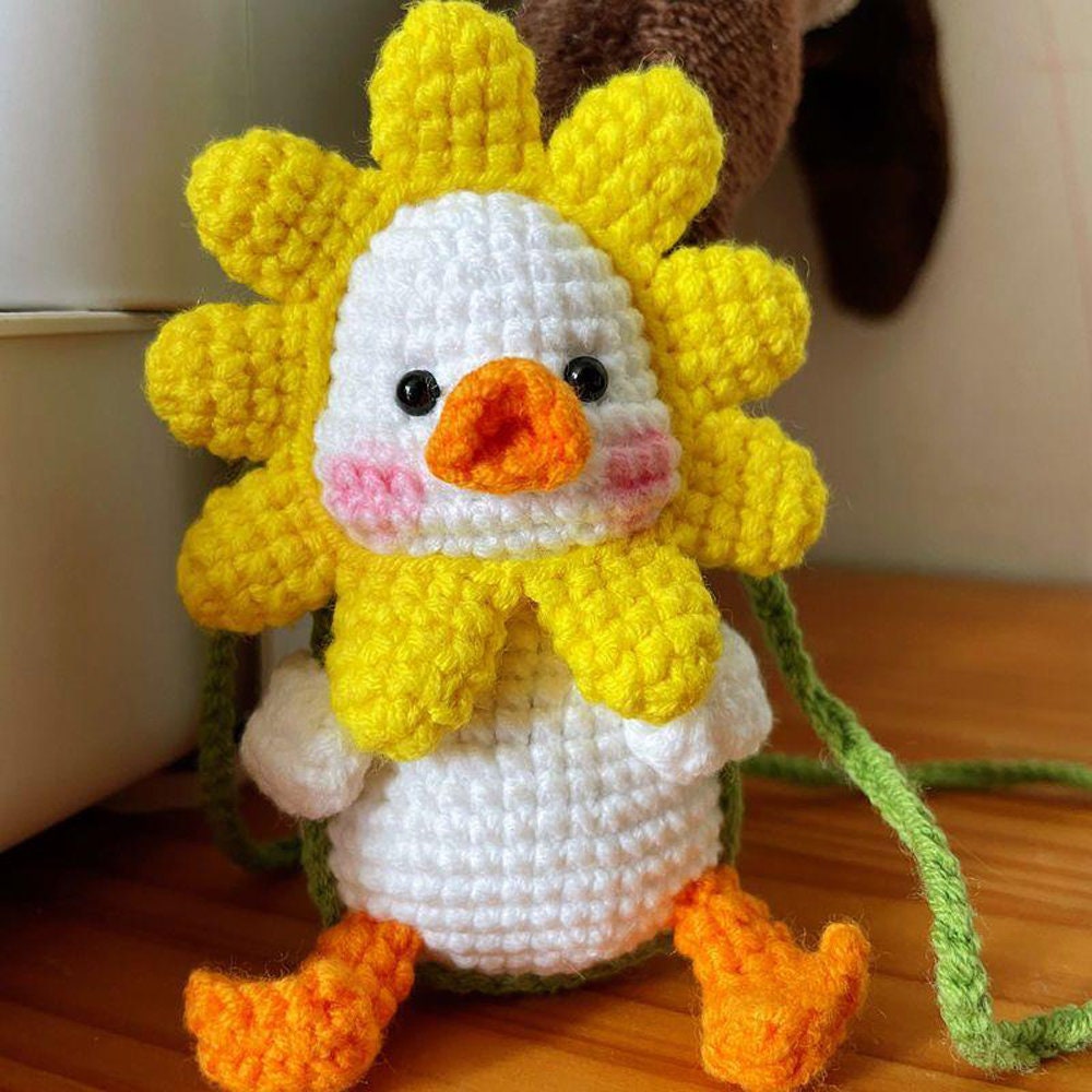 Handmade crochet-swing ducks-ducks on swings-car hanging accessories decorations-hand-woven hanging ornaments