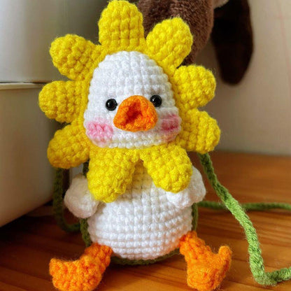 Handmade crochet-swing ducks-ducks on swings-car hanging accessories decorations-hand-woven hanging ornaments
