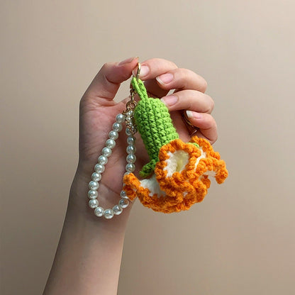 Crochet Keychain-Carnations-Crochet Flowers - Mini Carnations-Handmade