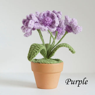 Mini Crochet Daisy Flower Pot, Finished Crochet Flowers Pot, Crocheted Plant Pot, Knitted Flowers, Home Decor, Gifts for Her,Hand Crochet