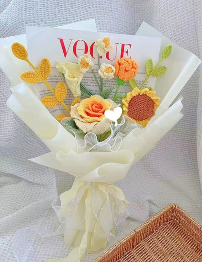 Finished Crochet Flowers, Handmade Knitted Flowers, Crochet Flower,Gift, Home Decor, Gift For Her, Multi-Styles Option