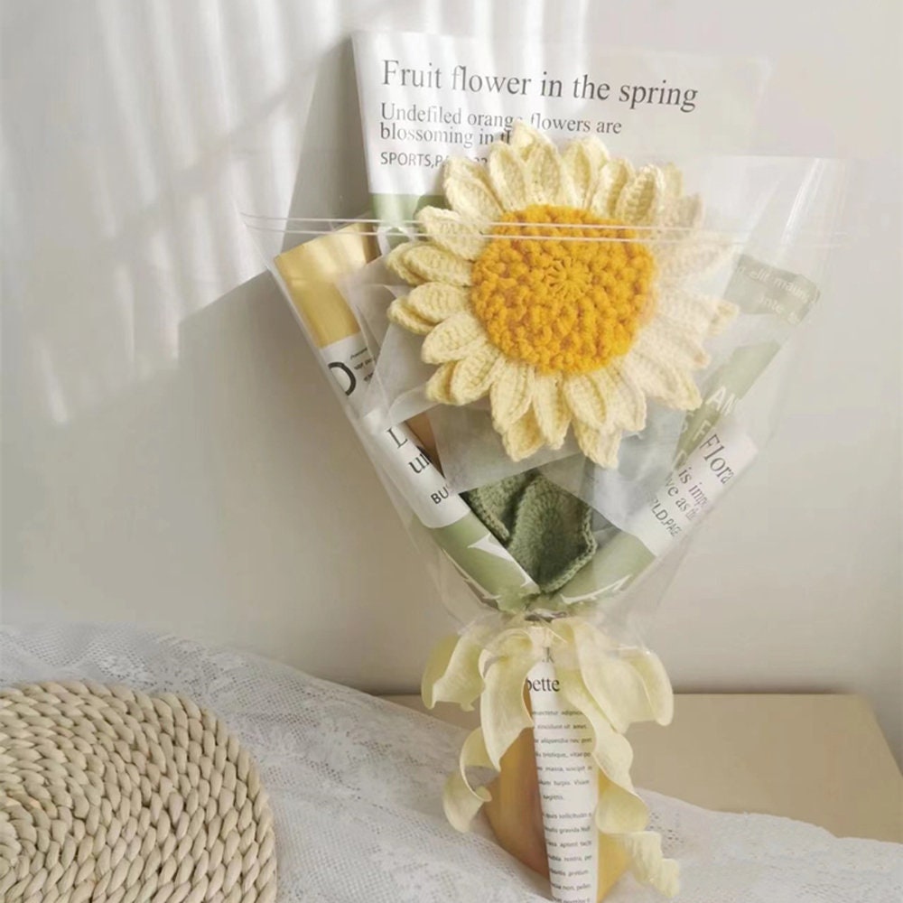 Crochet Sunflower Bouquet-Handmade Knitted Sunflowers-Gift for mom, friend, lover