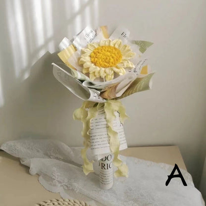 Crochet Sunflower Bouquet-Handmade Knitted Sunflowers-Gift for mom, friend, lover