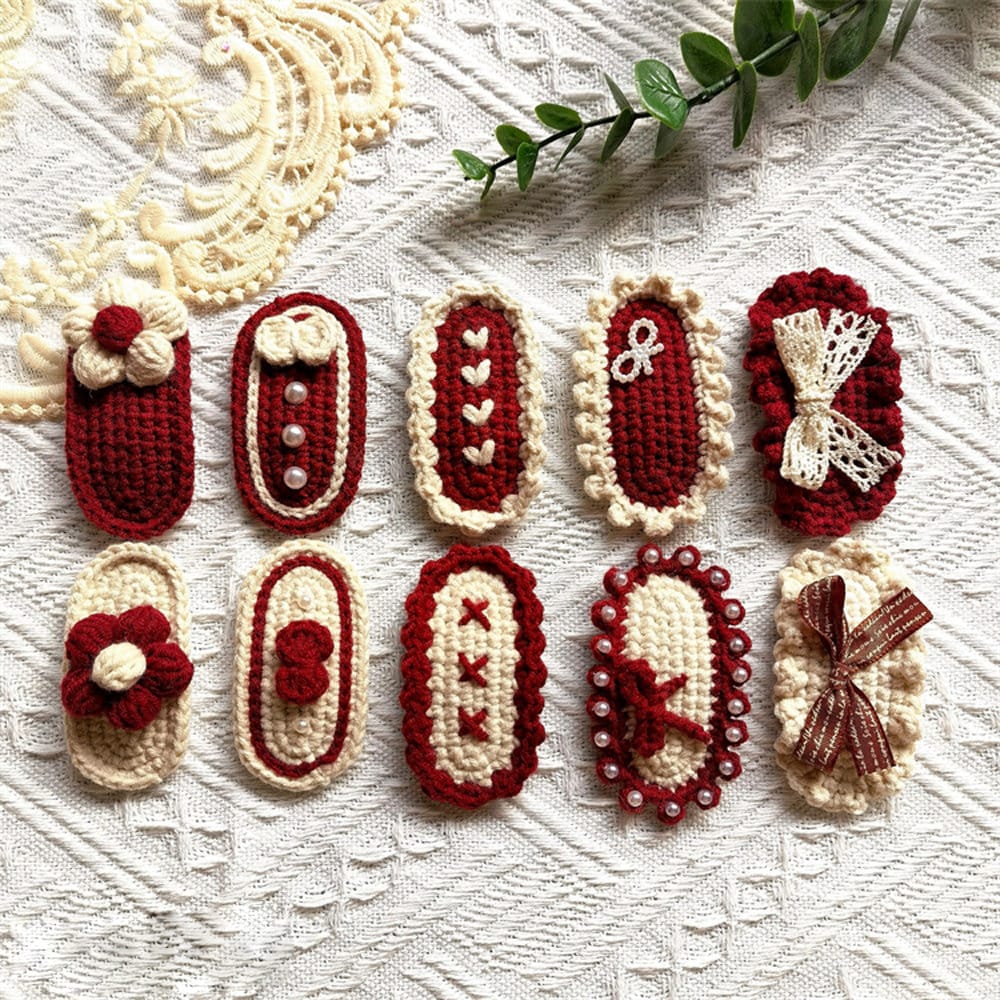 Crochet/Handmade Hair Clips/Two-Piece Hair Clips -Christmas- Gifts for Kids/Girls