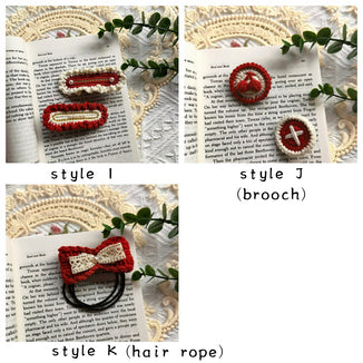 Crochet/Handmade Hair Clips/Two-Piece Hair Clips -Christmas- Gifts for Kids/Girls
