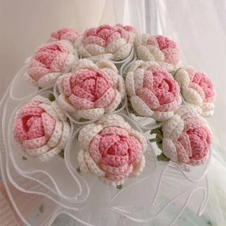 Crochet pink color roses bouquet with beautiful package , personalized gift for mom, friends, home decor,bridal bouquet