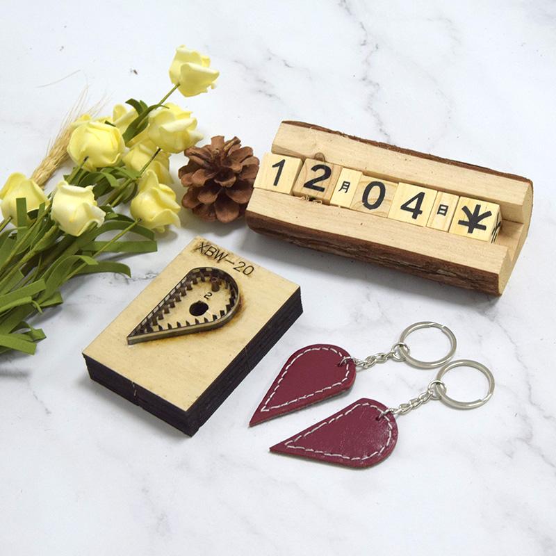 Leather Knife Cutting Die Heart Key Ring Diy Key Case Pendant Cutter Mold Knife Mould Leather Craft Hand Punch Tool SMVAUON