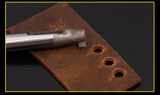 Knife-edge round punch with tail punching and punching DIY leather tool