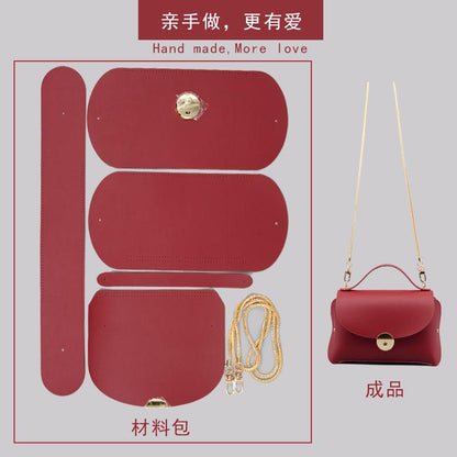 Handmade material bag diy casual lock small square bag hand-sewn homemade