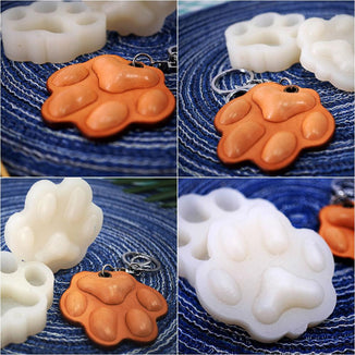 DIY Handmade Leather Goods Silicone Baking Mold Dog Bone Dog Footprint Cake Mold Mould Baking Tool Kitchen Creative