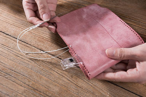Leather material bag, waxed pickup bag, DIY handmade stitching