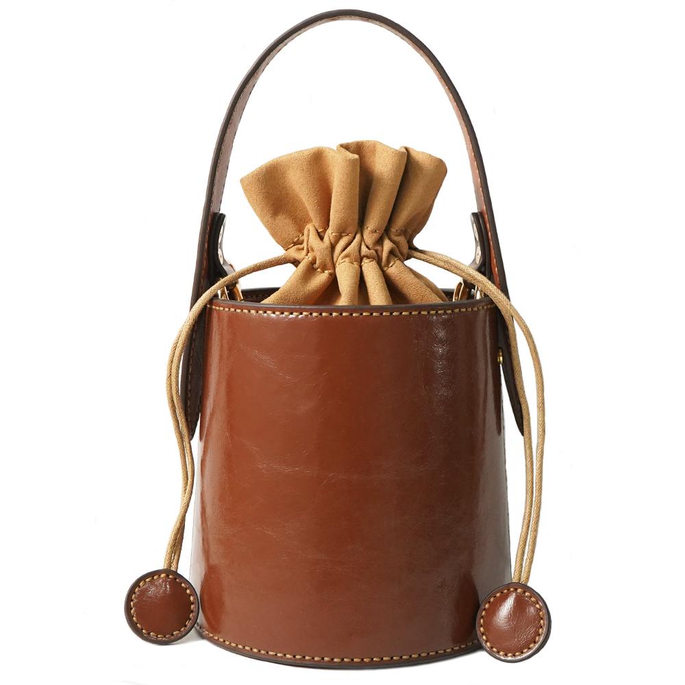 Hand-made DIY material bag, leather bag, handmade leather bucket bag