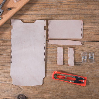 Leather material bag, waxed pickup bag, DIY handmade stitching