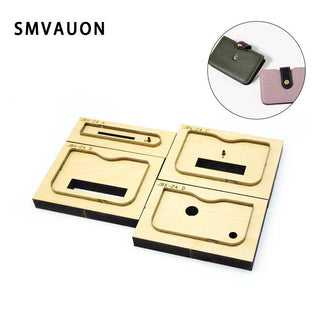 SMVAUON Business Wallet Wood Cutting Dies Diy Handmade Card Pack Bag Stamping Die Clip Straight Leather Wallet