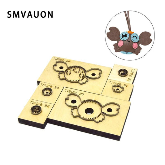 SMVAUON  Leather Knife Cutting Die Crab Shape Key Ring DIY Key Case Fun Pendant Leather Cutter Mold Knife Mould Hand Punch Tool