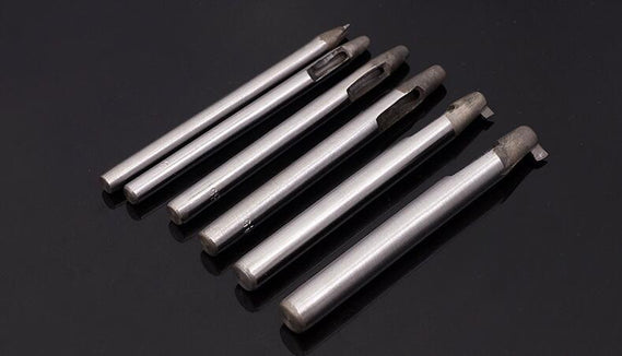 Knife-edge round punch with tail punching and punching DIY leather tool