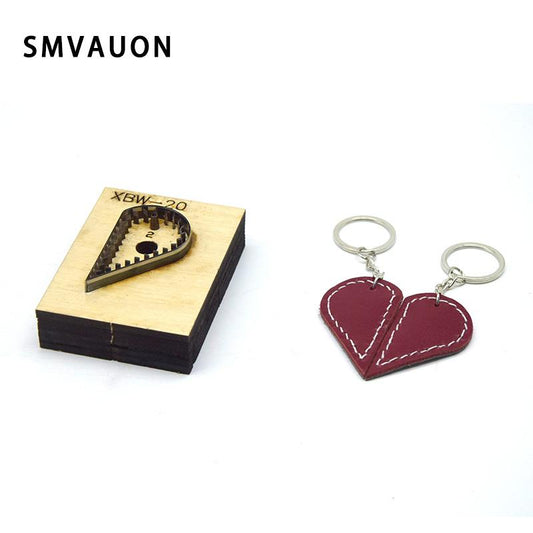 Leather Knife Cutting Die Heart Key Ring Diy Key Case Pendant Cutter Mold Knife Mould Leather Craft Hand Punch Tool SMVAUON