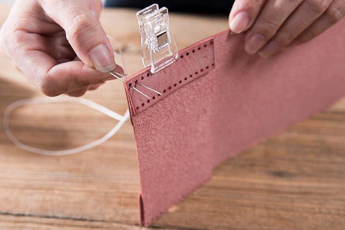 Leather material bag, waxed pickup bag, DIY handmade stitching