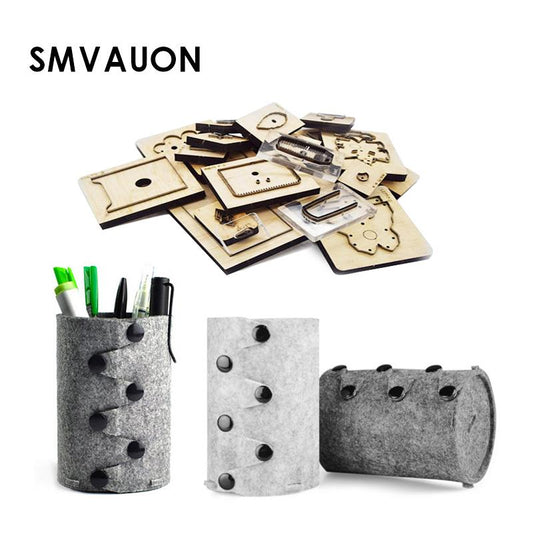 SMVAUON Japanese Steel Ruler Die Cut Steel Punch Pencil Tube Wooden Die Cutting Die Leather Cutter Leather Crafts