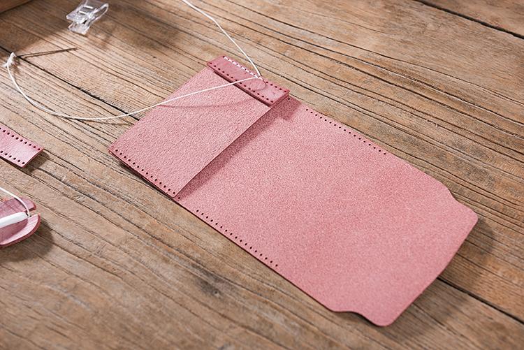Leather material bag, waxed pickup bag, DIY handmade stitching
