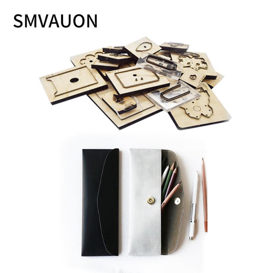 SMVUAON 2021 Fashion Simple Pouch Wooden Die Cut Mold For Laser Removable Cutting Dies New Die Cut Leather Tools Wood Die