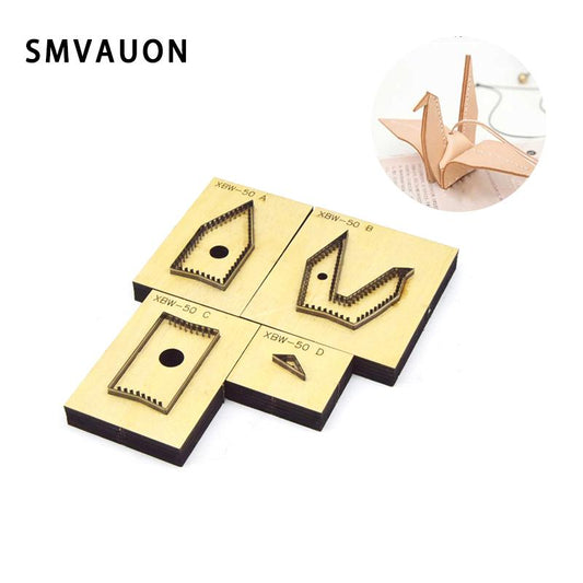 Leather Punch Tool Knife Cutting Die Crane Shape Key Ring Diy Key Case Fun Pendant Leather Cutter Mold Knife Mould Hand SMVAUON