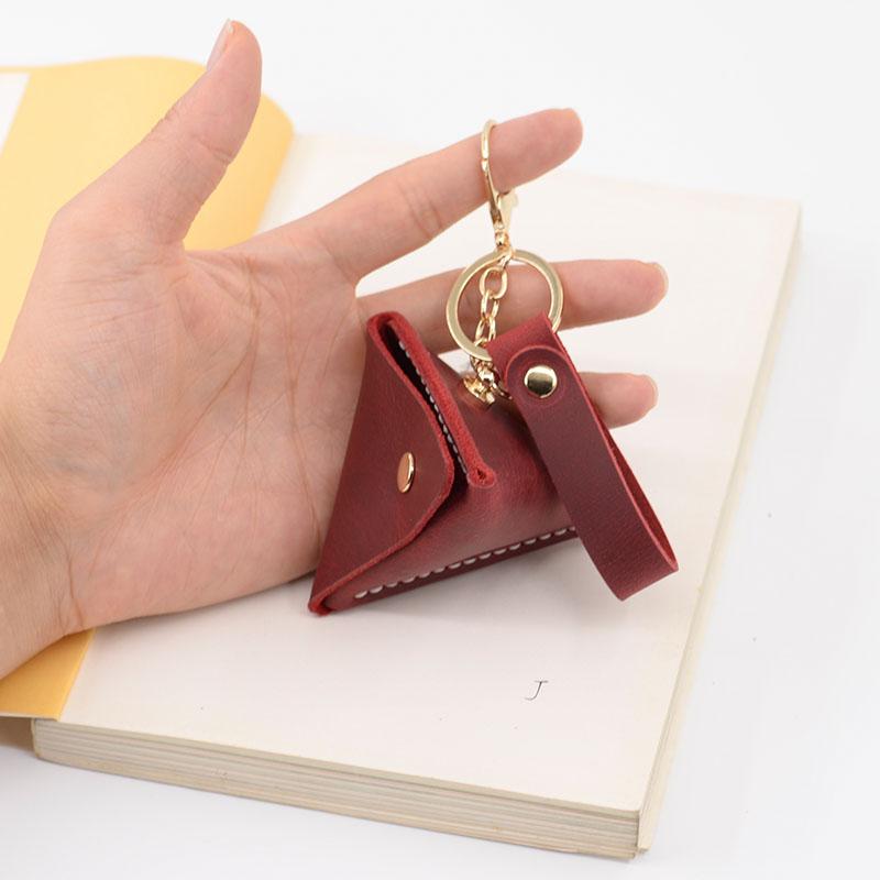 Handmade material bag DIY creative coin purse first layer cowhide hand-stitched coin bag leather pendant